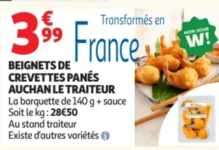 Beignets de crevettes panés Auchan Le Traiteur