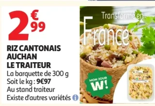 Riz cantonais Auchan Le Traiteur