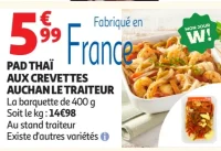 Pad Thaï aux crevettes Auchan Le Traiteur