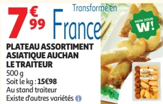 Plateau assortiment asiatique Auchan Le Traiteur