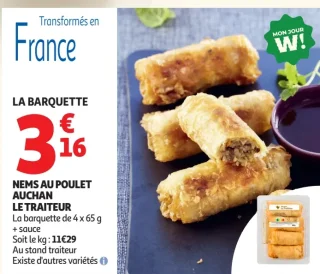 Nems au poulet Auchan Le Traiteur