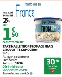 Tartinable Thon Fromage Frais Ciboulette Cap Océan