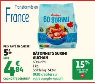 Bâtonnets surimi Auchan