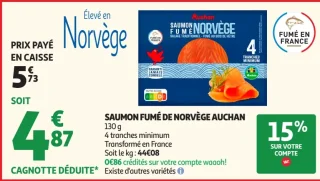 Saumon fumé de Norvège Auchan