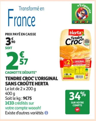 Tendre Croc' L'Original Sans Croûte Herta