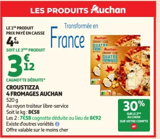 Auchan Croustizza Quatre Fromages