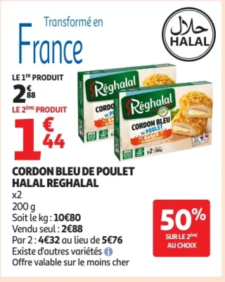 Cordon Bleu de Poulet Halal Reghalal