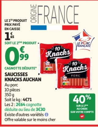 Saucisses Knacks AUCHAN