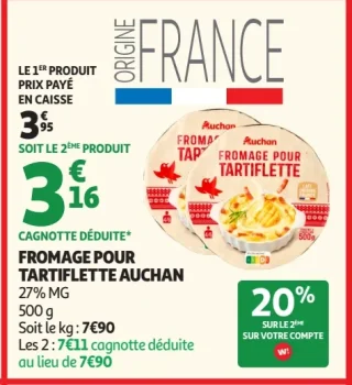 Fromage pour Tartiflette Auchan