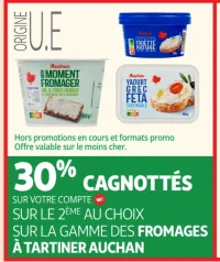 Gamme des fromages à tartiner Auchan