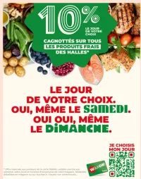 10% cagnottés sur tous les produits frais des Halles