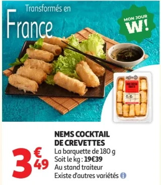 Nems cocktail de crevettes Agis