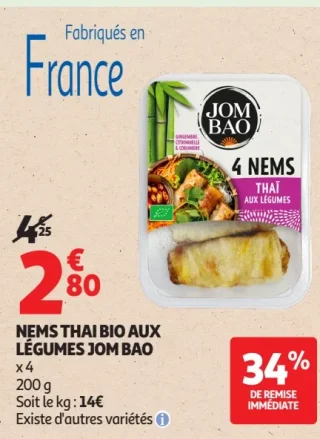 Nems Thaï Bio aux légumes Jom Bao