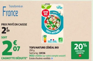 Tofu Nature Céréal Bio