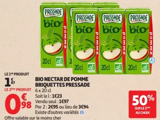 BIO NECTAR DE POMME BRIQUETTES PRESSADE
