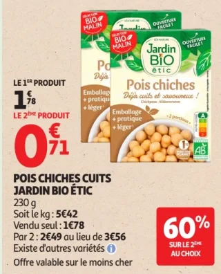 Pois chiches cuits Jardin BiO étic
