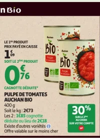 Pulpe de tomates Auchan Bio
