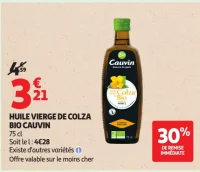 Huile vierge de colza bio Cauvin