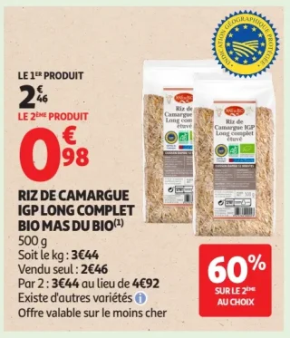 RIZ DE CAMARGUE IGP LONG COMPLET BIO MAS DU BIO