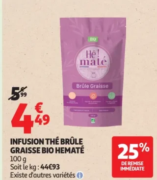 INFUSION THÉ BRÛLE GRAISSE BIO HEMATÉ