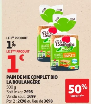 PAIN DE MIE COMPLET BIO LA BOULANGÈRE