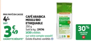 Café Arabica Moulu Bio Ethiquable