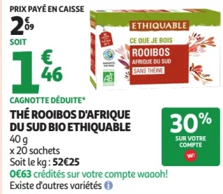 Thé Rooibos d'Afrique du Sud Bio Ethiquable