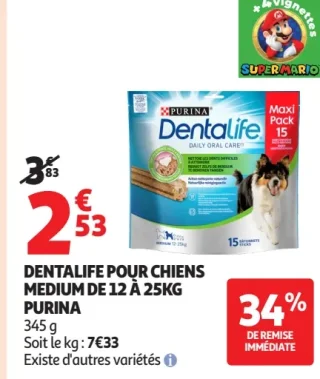 Dentalife pour chiens medium de 12 à 25kg Purina