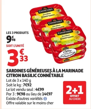 Sardines Généreuses à la Marinade Citron Basilic Connétable