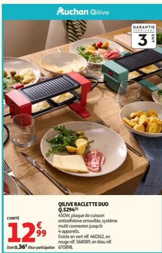 Auchan Qilive Raclette Duo Q.5294