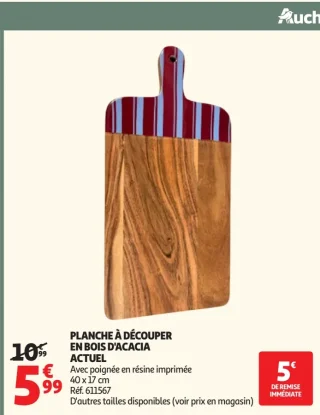PLANCHE À DÉCOUPER EN BOIS D'ACACIA ACTUEL