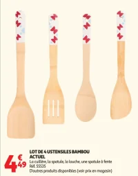 Lot de 4 ustensiles bambou Actuel