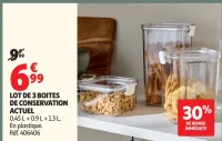 LOT DE 3 BOITES DE CONSERVATION ACTUEL