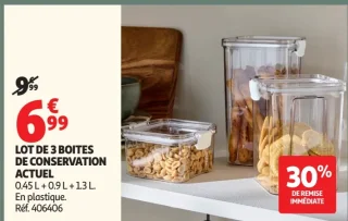 LOT DE 3 BOITES DE CONSERVATION ACTUEL