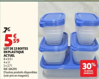 Lot de 13 boites en plastique Actuel