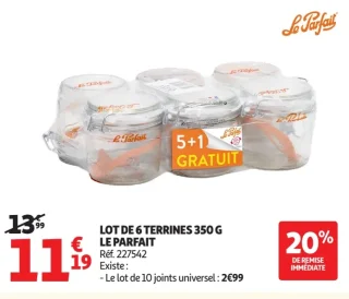 Lot de 6 terrines 350 G Le Parfait