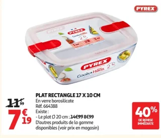 Plat rectangle 17 x 10 cm Pyrex Cook & Heat
