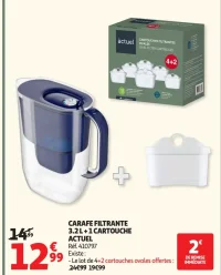 Carafe filtrante 3.2 L + 1 cartouche Actuel