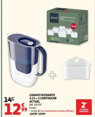 Carafe filtrante 3.2 L + 1 cartouche Actuel