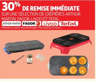 Sélection de crêpières Arthur Martin, Fagor, Livoo, Tefal