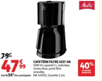 Melitta Cafetière Filtre 1017-06