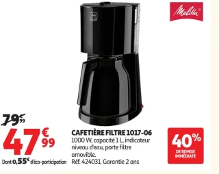 Melitta Cafetière Filtre 1017-06