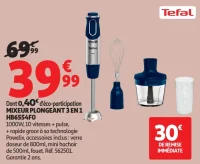 Mixeur plongeant 3 en 1 HB6554F0 Tefal