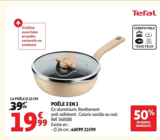 Poêle 3 en 1 Tefal Ø 22 cm