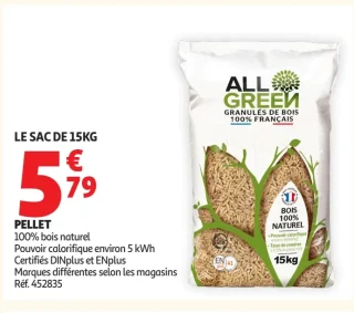 ALL GREEN Pellet 100% bois naturel Le sac de 15kg