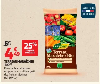 Terreau Maraîcher Bio Bio Flore 40L