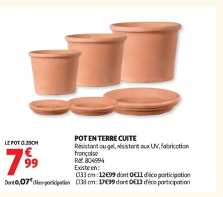 Pot en terre cuite Ø28cm