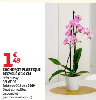 Cache pot plastique recyclé Ø 14 cm