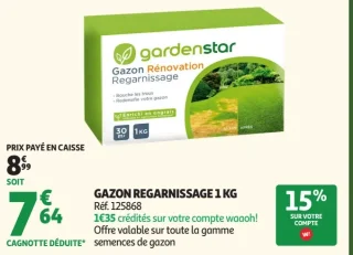 Gazon Regarnissage 1 KG Gardenstar