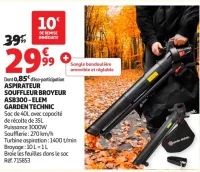 Aspirateur souffleur broyeur ASB300 ELEM Garden Technic